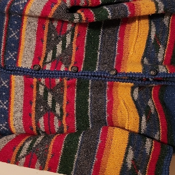 Multi color wool button up sweater - Picture 4 of 4